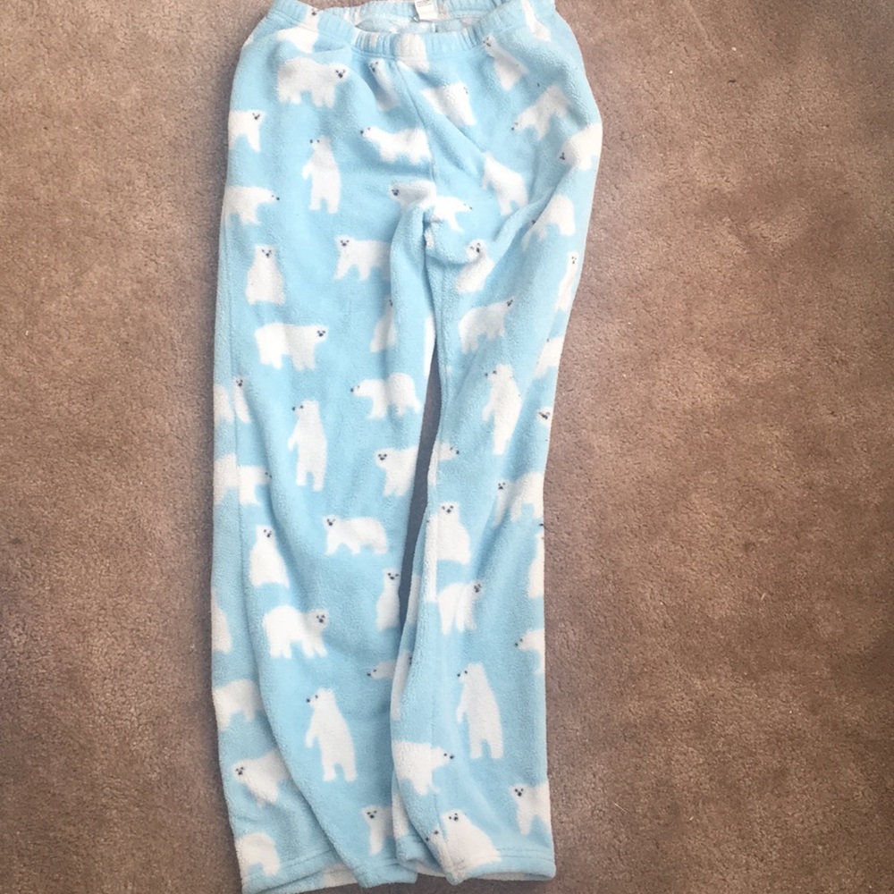Adorable fuzzy polar bear pajamas